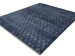 Dark Navy Geometric 8X10 Modern Oriental Rug