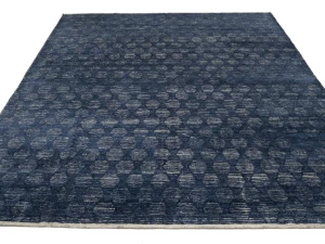 Dark Navy Geometric 8X10 Modern Oriental Rug
