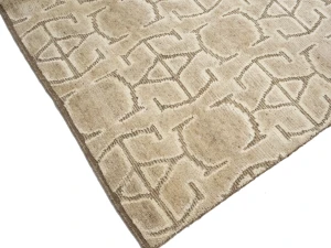 Beige Geometric 8X10 Oriental Modern Rug