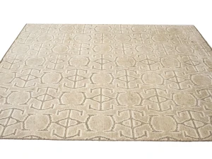 Beige Geometric 8X10 Oriental Modern Rug