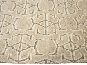 Beige Geometric 8X10 Oriental Modern Rug