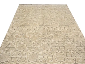 Beige Geometric 8X10 Oriental Modern Rug
