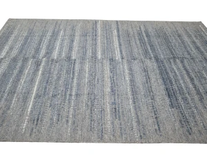 Blue Abstract 8X10 Modern Oriental Area Rug