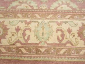 Muted Pink Floral 9X12 Oushak Chobi Oriental Rug