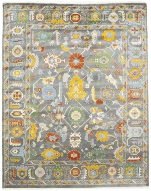 Muted Floral Colorfast 9X12 Oushak Chobi Oriental Rug