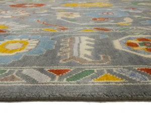 Muted Floral Colorfast 9X12 Oushak Chobi Oriental Rug