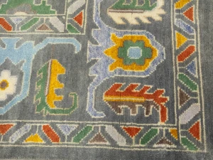 Muted Floral Colorfast 9X12 Oushak Chobi Oriental Rug