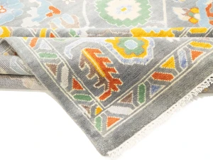 Muted Floral Colorfast 9X12 Oushak Chobi Oriental Rug