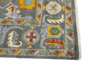 Muted Floral Colorfast 9X12 Oushak Chobi Oriental Rug