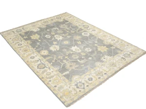 Muted Floral 9X12 Oushak Chobi Oriental Rug