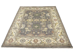 Muted Floral 9'5X12'0 Oushak Chobi Oriental Rug