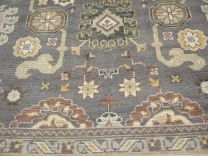 Muted Floral 9'5X12'0 Oushak Chobi Oriental Rug