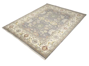 Muted Floral 9'5X12'0 Oushak Chobi Oriental Rug