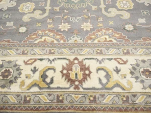 Muted Floral 9'5X12'0 Oushak Chobi Oriental Rug