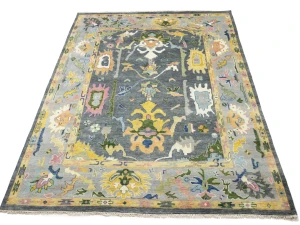 Floral Colorfast 10x14 Oushak Chobi Oriental Rug