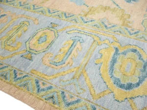Peach Floral Colorfast 12X12 Oushak Chobi Oriental Square Rug