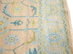 Peach Floral Colorfast 12X12 Oushak Chobi Oriental Square Rug