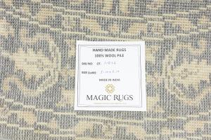 Muted Gray Floral 8X8 Transitional Oriental Round Rug