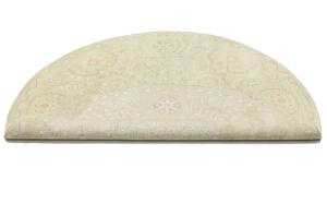 Muted Light Green Floral 6X6 Transitional Oriental Round Rug