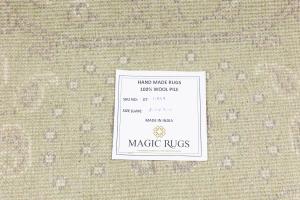 Muted Light Green Floral 6X6 Transitional Oriental Round Rug