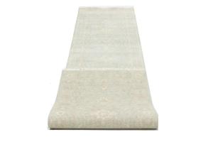 Muted Teal Floral Transitional 3X10 Oriental Runner Rug