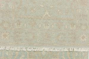 Muted Teal Floral Transitional 3X10 Oriental Runner Rug