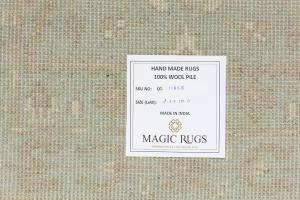 Muted Teal Floral Transitional 3X10 Oriental Runner Rug