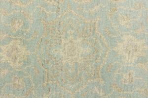 Muted Teal Floral Transitional 3X10 Oriental Runner Rug