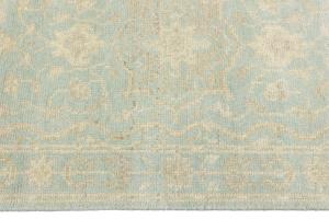 Muted Teal Floral Transitional 3X10 Oriental Runner Rug