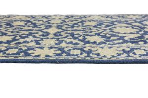 Muted Blue Floral Transitional 3X12 Oriental Runner Rug