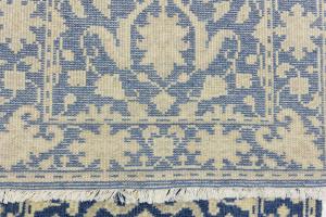 Muted Blue Floral Transitional 3X12 Oriental Runner Rug