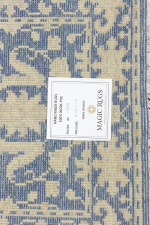 Muted Blue Floral Transitional 3X12 Oriental Runner Rug