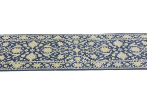Muted Blue Floral Transitional 3X12 Oriental Runner Rug