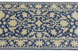 Muted Blue Floral Transitional 3X12 Oriental Runner Rug