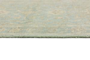 Muted Aqua Blue Floral Transitional 3X12 Oriental Runner Rug