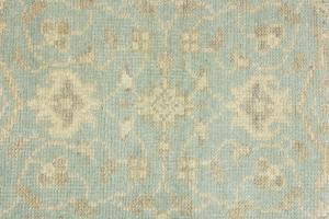Muted Aqua Blue Floral Transitional 3X12 Oriental Runner Rug