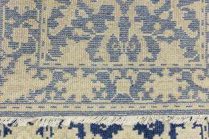Muted Blue Floral Transitional 3X10 Oriental Runner Rug