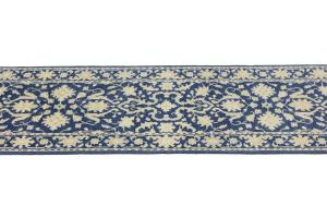 Muted Blue Floral Transitional 3X10 Oriental Runner Rug