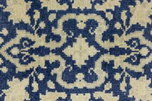 Muted Blue Floral Transitional 3X10 Oriental Runner Rug