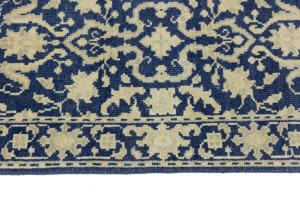 Muted Blue Floral Transitional 3X10 Oriental Runner Rug