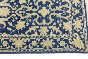 Muted Blue Floral Transitional 3X10 Oriental Runner Rug