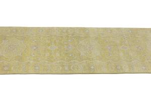 Muted Golden Yellow Floral 3X10 Transitional Oriental Runner Rug