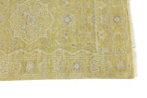 Muted Golden Yellow Floral 3X10 Transitional Oriental Runner Rug