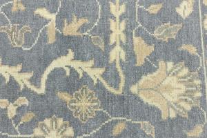 Muted Gray Floral 10x10 Transitional Oriental Square Rug