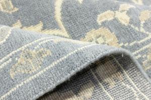 Muted Gray Floral 10x10 Transitional Oriental Square Rug