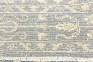 Muted Gray Floral 10x10 Transitional Oriental Square Rug