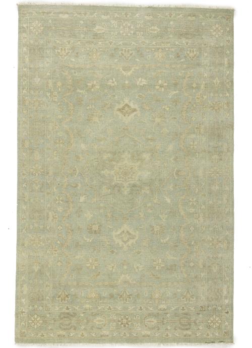 Muted Aqua Green Floral 6X9 Transitional Oriental Rug
