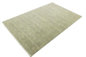 Muted Aqua Green Floral 6X9 Transitional Oriental Rug
