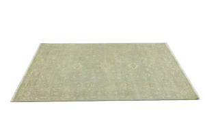 Muted Aqua Green Floral 6X9 Transitional Oriental Rug