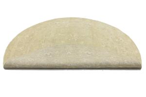 Muted Beige Floral 6X6 Transitional Oriental Round Rug